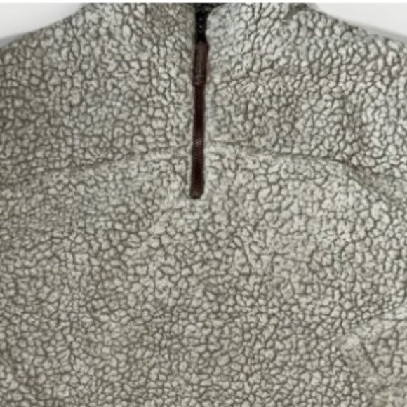 True Grit American Outdoor Co. 1/4 Zip Beige Sherpa Fleece Jacket Mens Size Sm - Picture 2 of 5